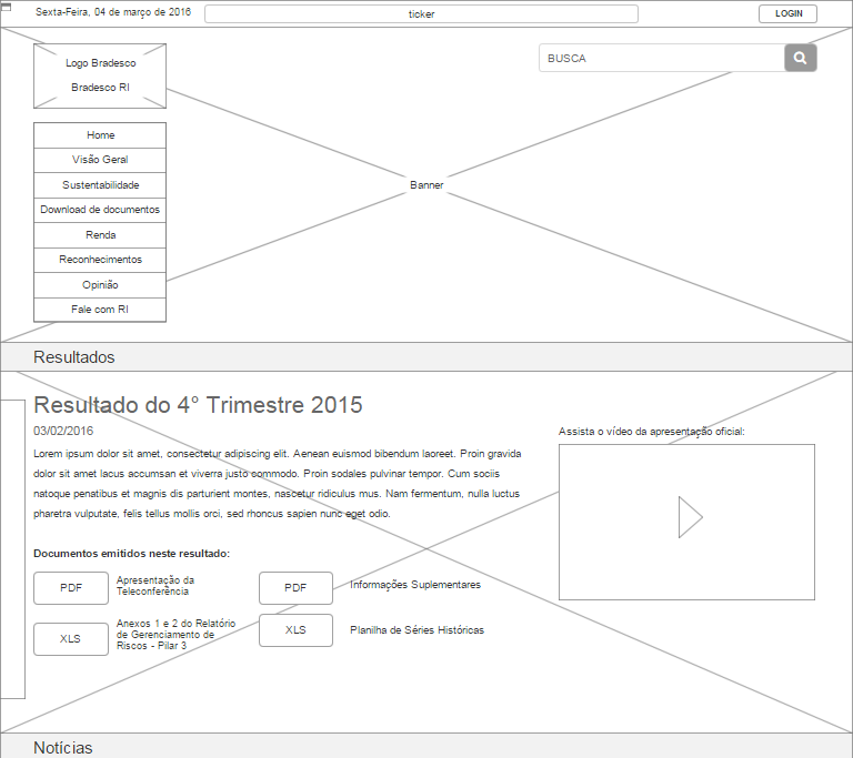 Ver mídia: Bradesco bank - Investors relations (IR) - wireframe